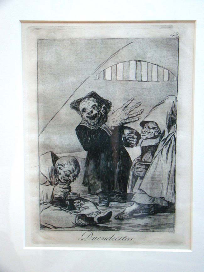 Francisco Goya's “Duendecitos“, print number 49, from his famous series “Los Caprichos, “ printed in 1798.